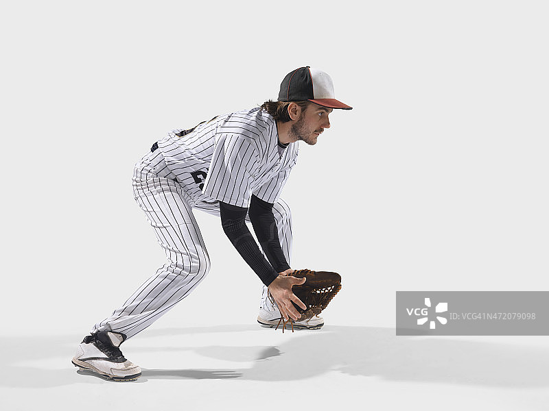 棒球运动员孤立的白色图片素材