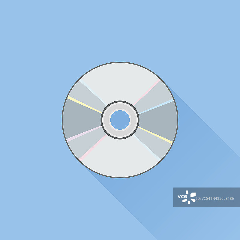 DVD或CD光盘的平面图标图片素材