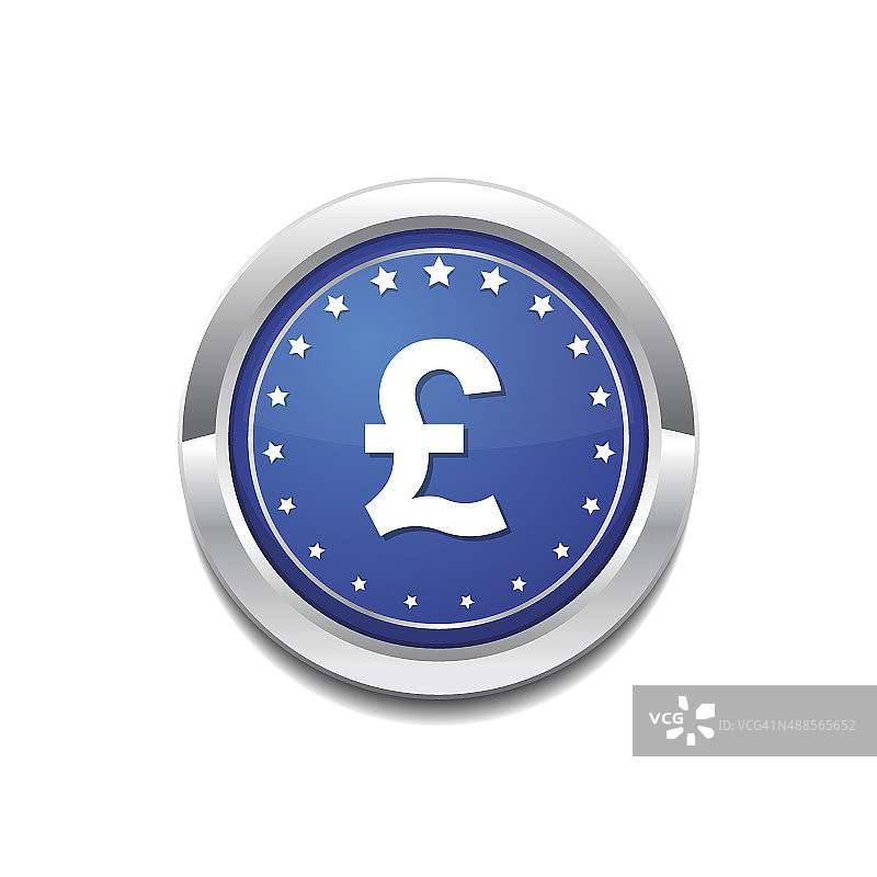 英镑货币符号圆形矢量蓝色网页图标按钮图片素材