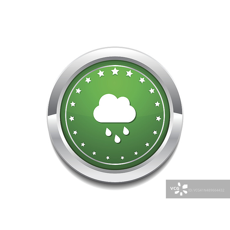 雨云绿色矢量图标按钮图片素材