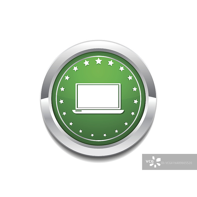笔记本电脑绿色矢量图标按钮图片素材