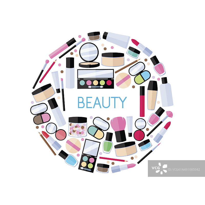 化妆品化妆美容配件插图图片素材