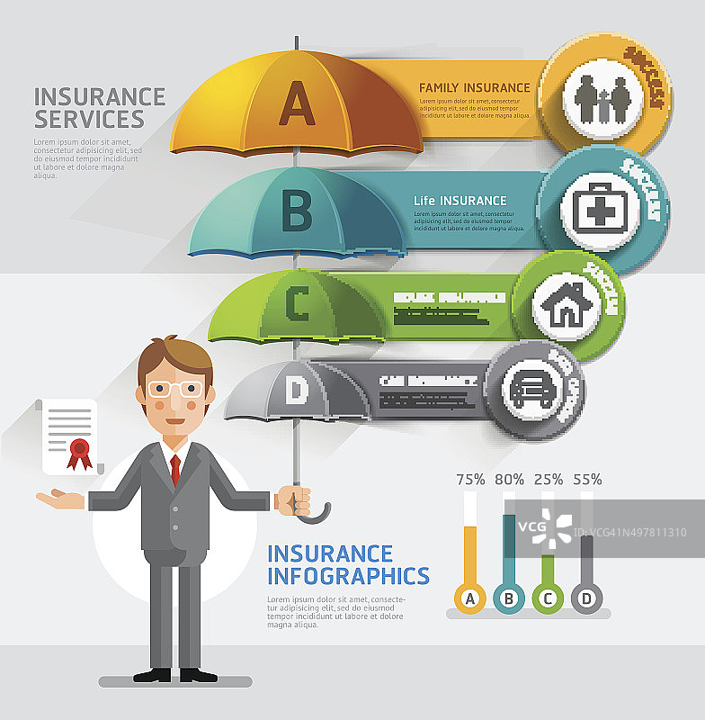 业务保险服务概念性。图片素材