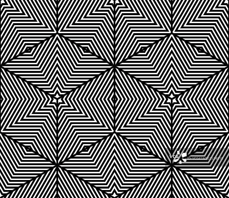 单色虚幻抽象几何无缝图案，3d图片素材