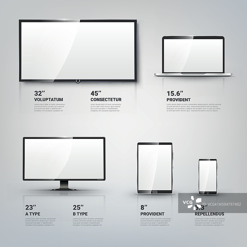 电视屏幕，液晶显示器，笔记本电脑，平板电脑，手机模板图片素材