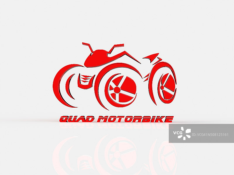白色背景上的四轮摩托车图片素材