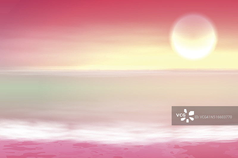 美丽的紫海日落图片素材