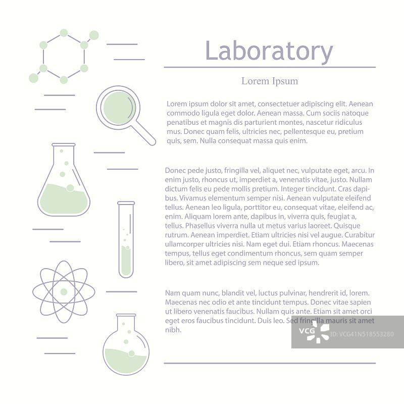现代图标实验室，化学，医学。研究和科学。图片素材