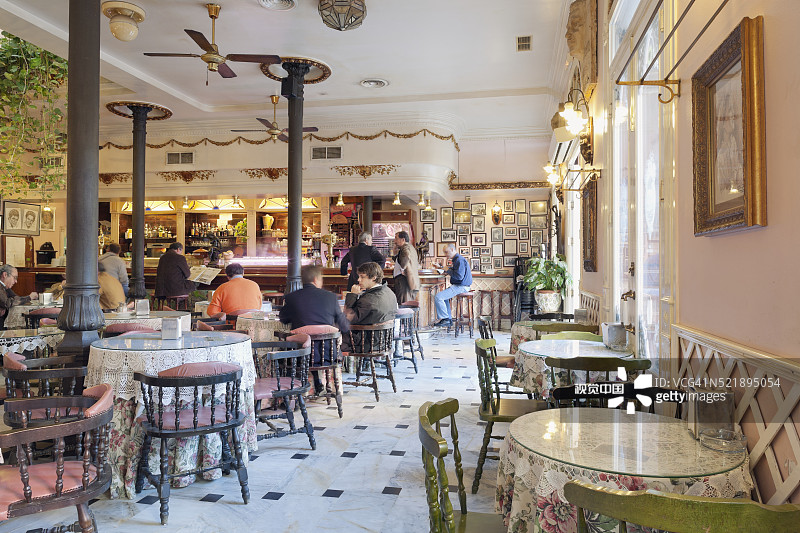 El Jardin咖啡馆和餐厅，马拉加市，西班牙图片素材