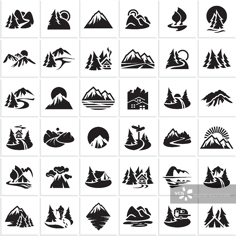山的图标设置，小山，森林图片素材