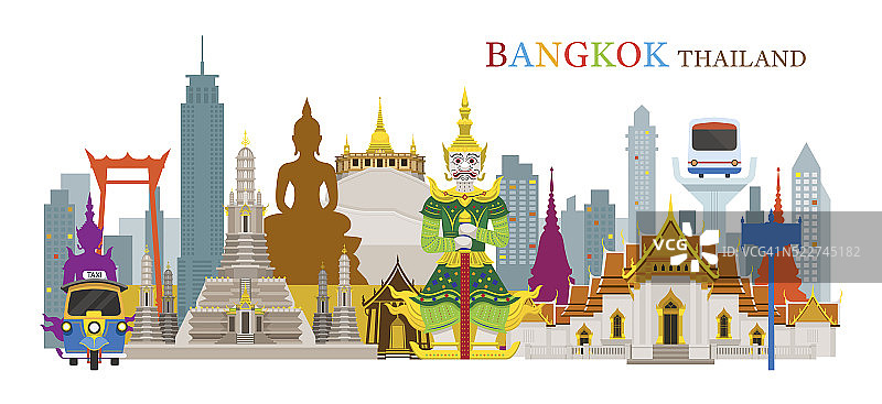 曼谷，泰国和地标图片素材