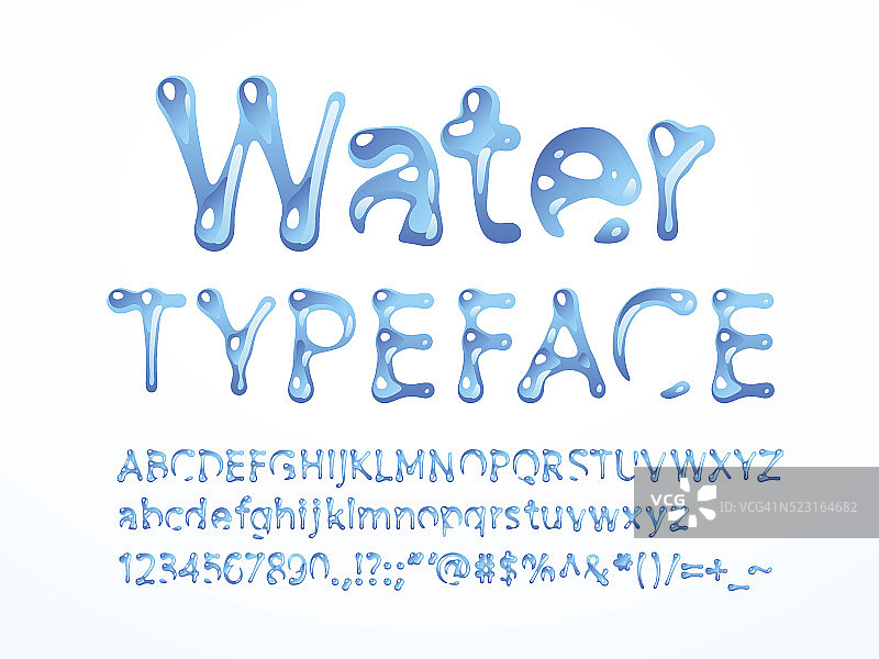 水的字体图片素材