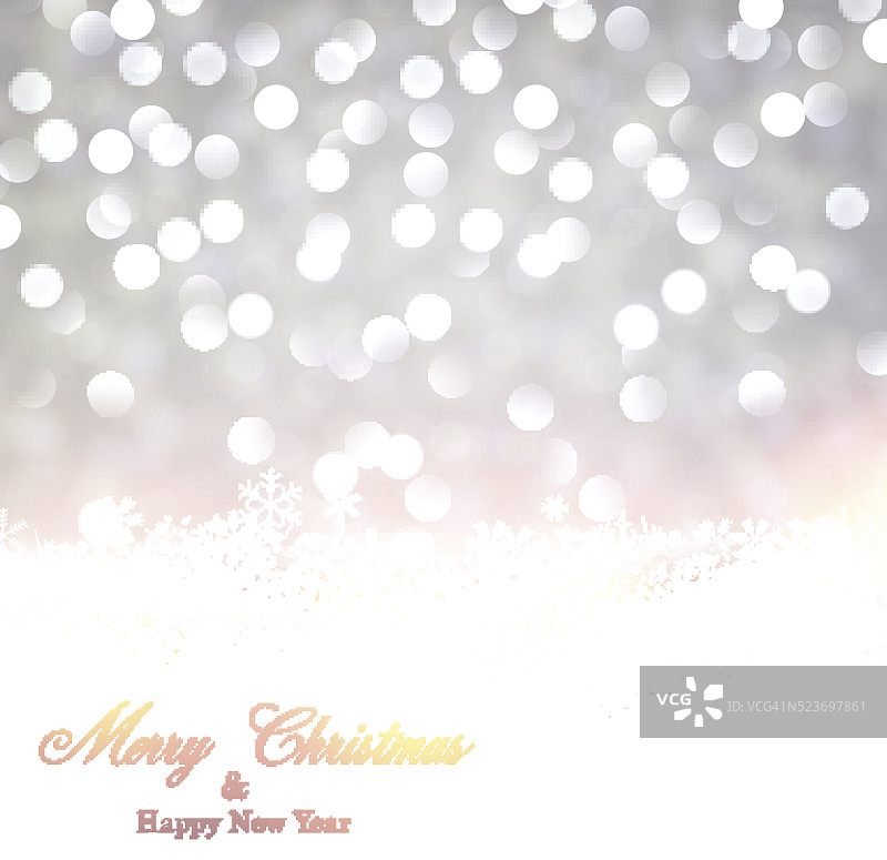 银色的圣诞背景与雪花。图片素材