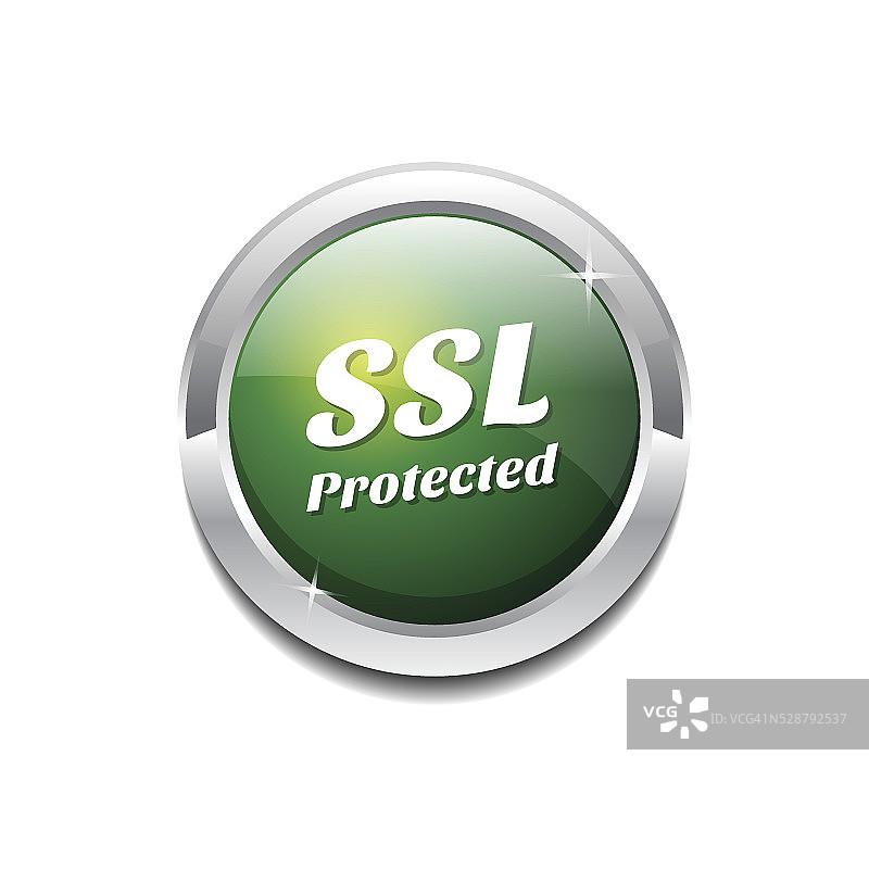SSL保护绿色矢量图标按钮图片素材