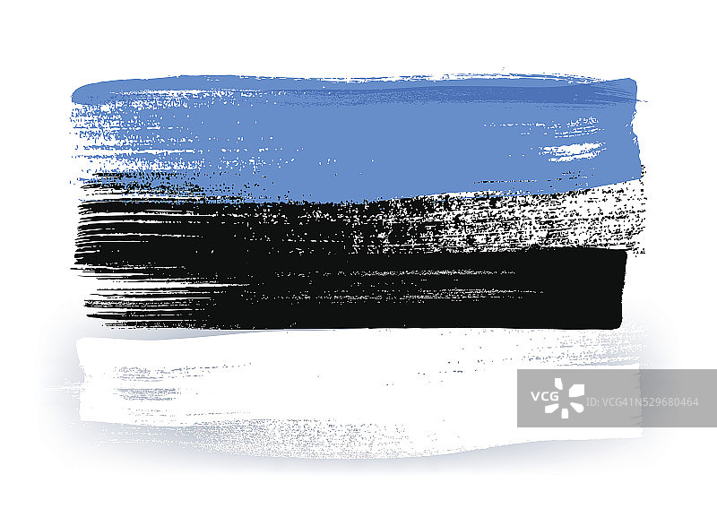 爱沙尼亚彩笔笔画国旗图片素材