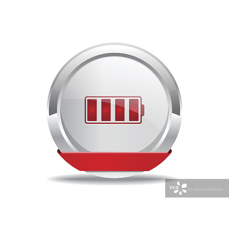 电池红色矢量图标按钮图片素材