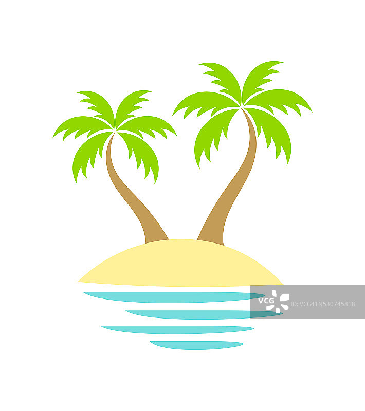 岛上的棕榈树图片素材
