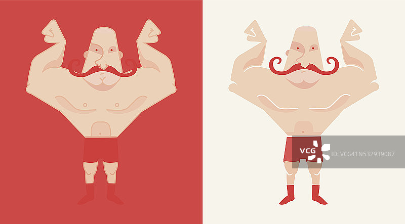 2个光头，留胡子的运动员有2种不同的发型图片素材