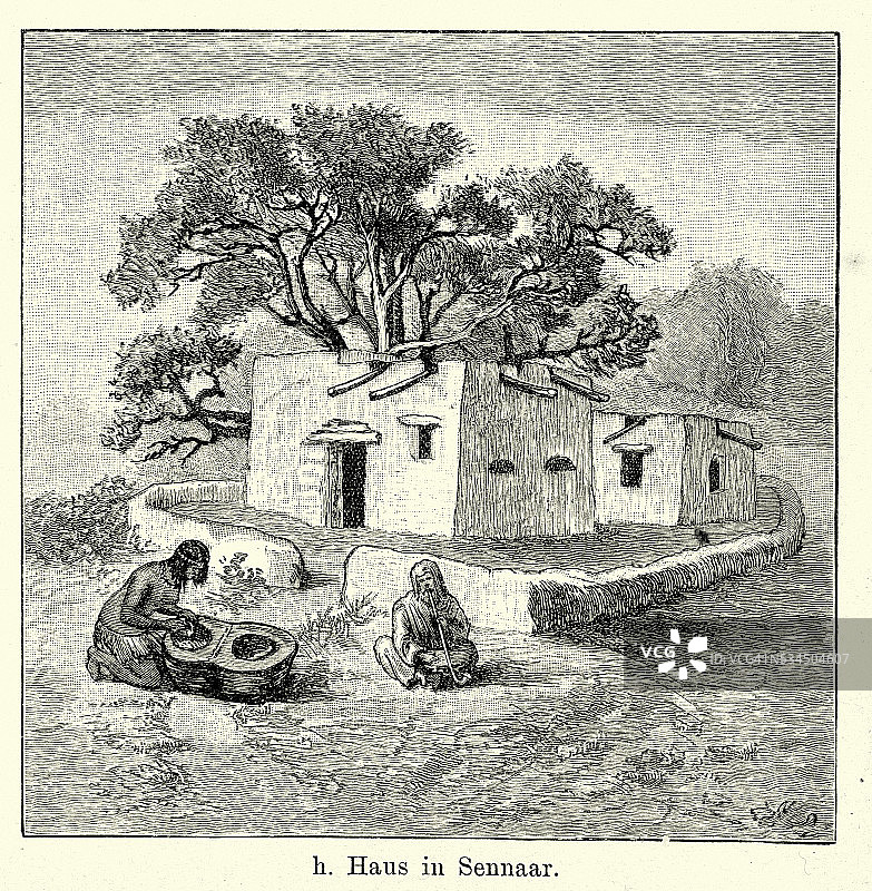 19世纪苏丹-森纳尔的房子图片素材