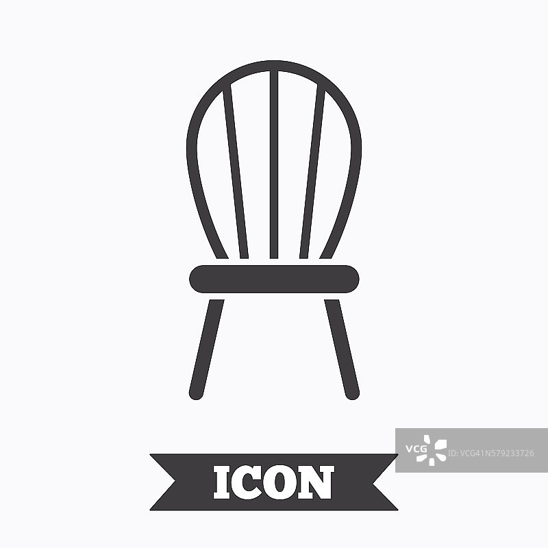 椅子标志图标。现代家具的象征。图片素材