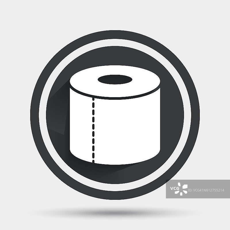 厕纸标志图标。WC辊的象征。图片素材