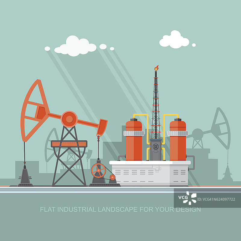 石油工业矢量插图，信息图。汽油燃料的加工图片素材