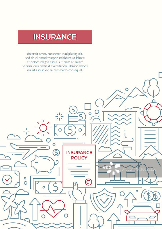 保险行设计宣传册海报模板A4图片素材