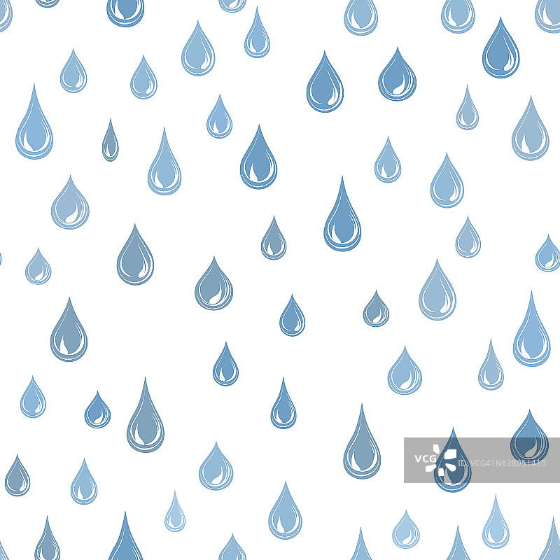 水滴无缝图案。雨滴的背景。雨纹理图片素材