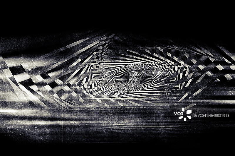 抽象的黑色螺旋图案在混凝土上图片素材