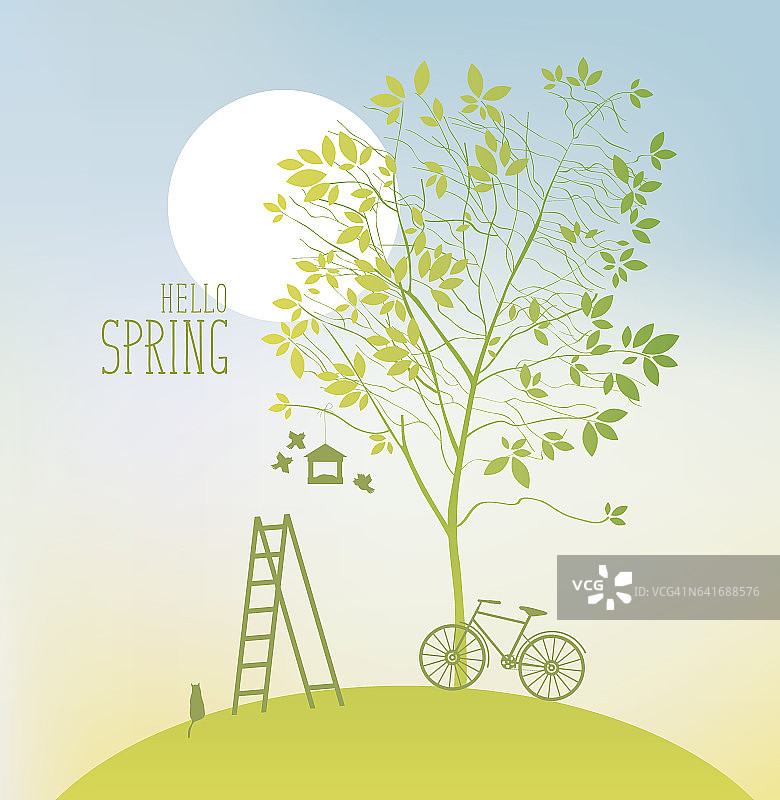 春景带树图片素材