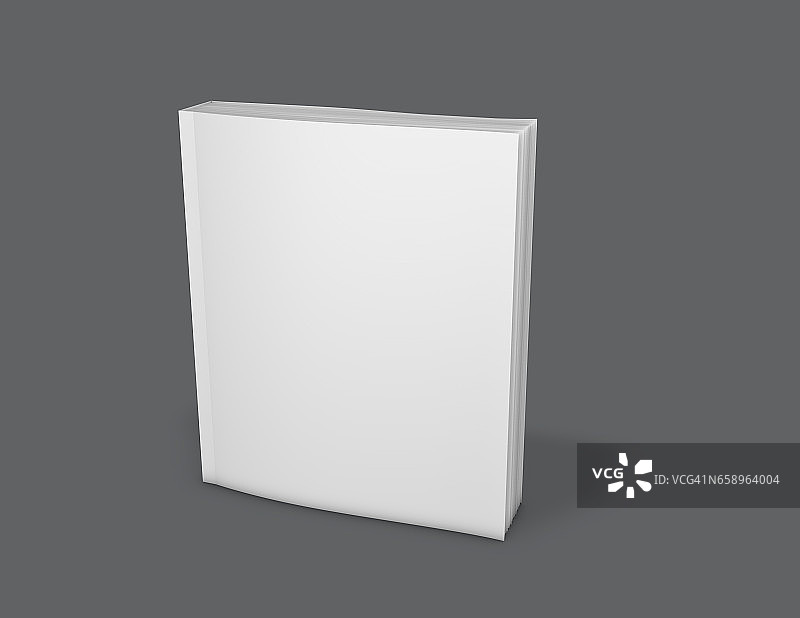 平装空白书封面演示模拟3D插图。图片素材