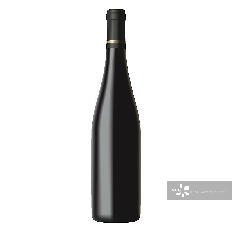 黑色酒瓶孤立在白色背景上图片素材