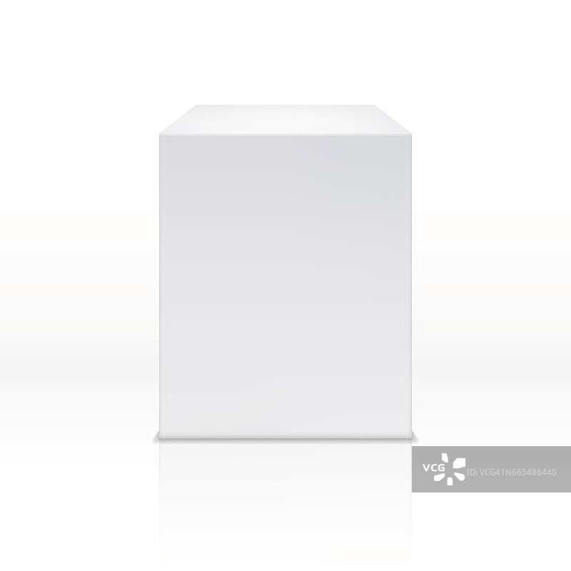 现实的白色立方体盒子，3d讲台，空白基座矢量插图图片素材