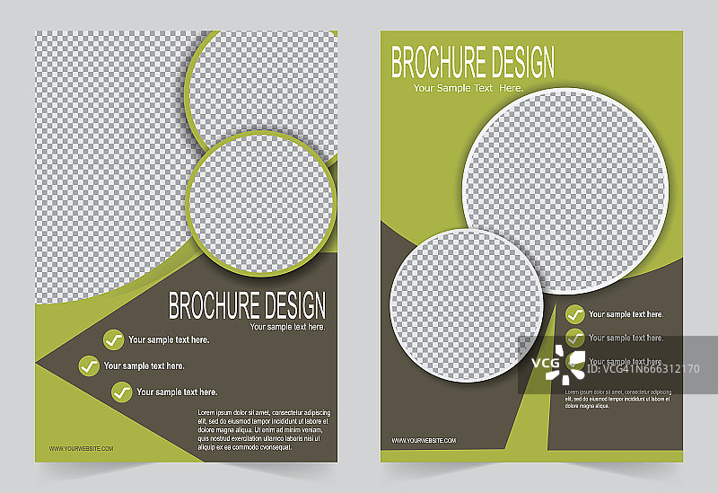 宣传册，传单设计绿色和棕色模板图片素材