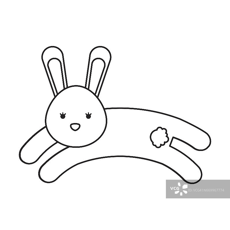 可爱的兔子孤立图标图片素材