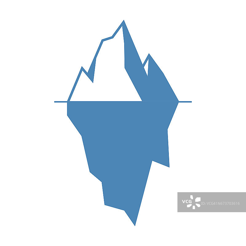 冰山矢量图标孤立在白色背景。图片素材