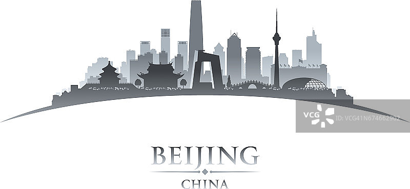 北京中国城市天际线剪影图片素材
