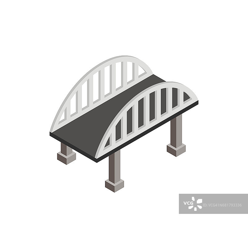 桥上有拱形栏杆图标图片素材
