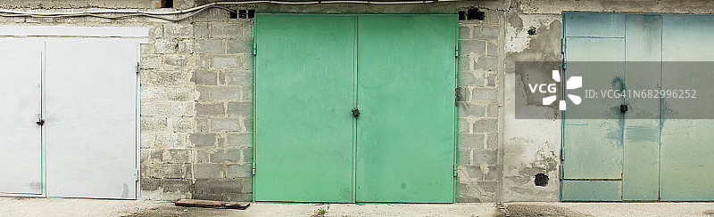旧金属仓库门，机库，高分辨率照片图片素材