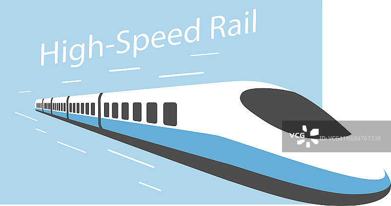 高速列车，现代平面设计，矢量图图片素材