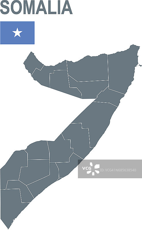 索马里的基本地图，包括边界线图片素材