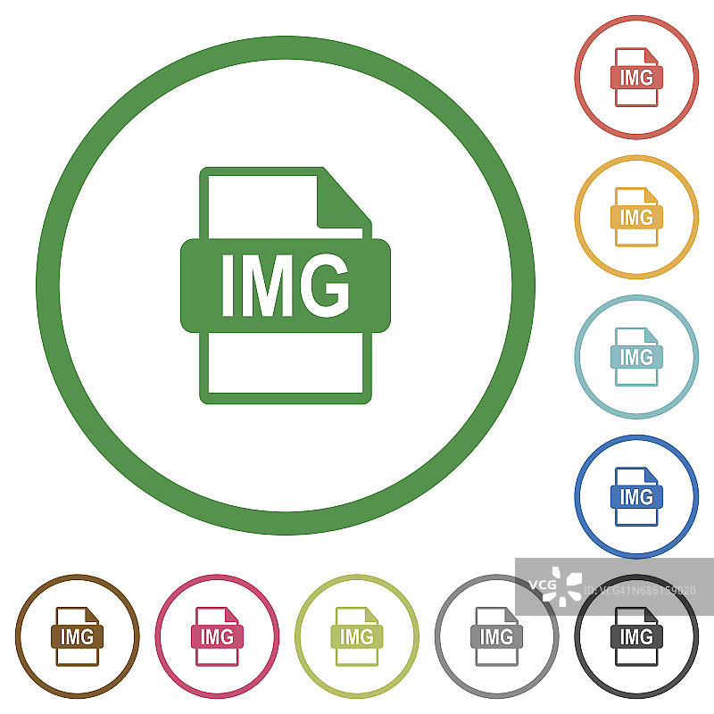 IMG文件格式的平面图标与轮廓图片素材