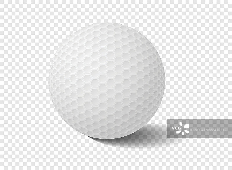 孤立的高尔夫球在透明网格-矢量插图图片素材
