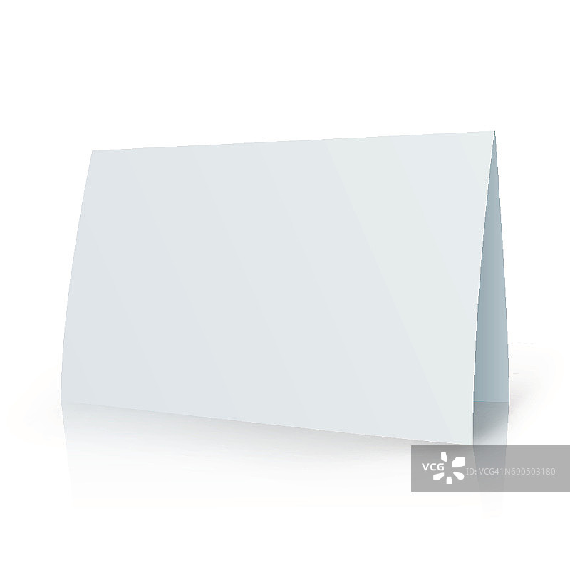 白色文件夹纸贺卡矢量模板。文具小册子、名片、办公室插图图片素材