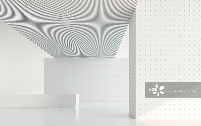 空白的白色房间现代空间内部3d渲染图像图片素材