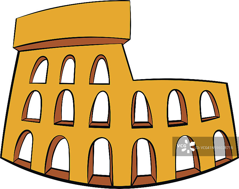 罗马斗兽场的卡通图标图片素材