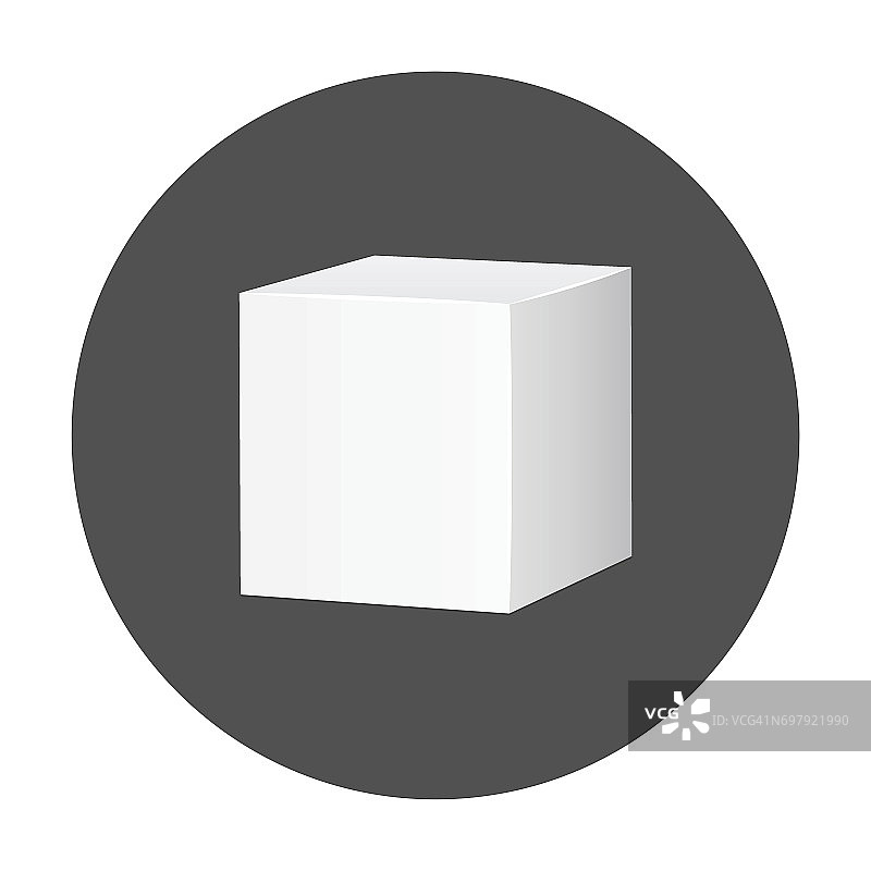 空白白色纸箱3d盒图标。图片素材