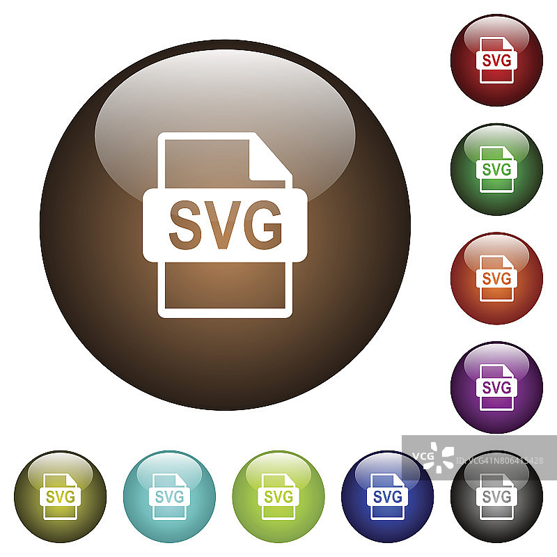 SVG文件格式彩色玻璃按钮图片素材