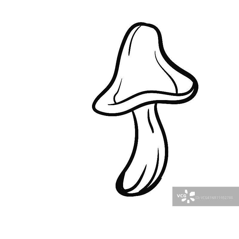 蘑菇图标矢量涂鸦风格图片素材