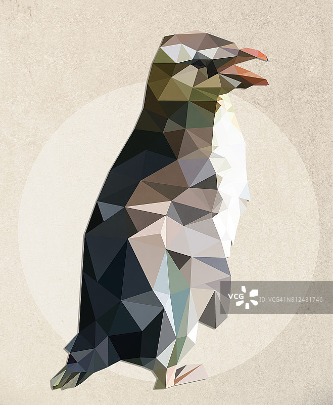 插图企鹅-低多边形图形风格图片素材